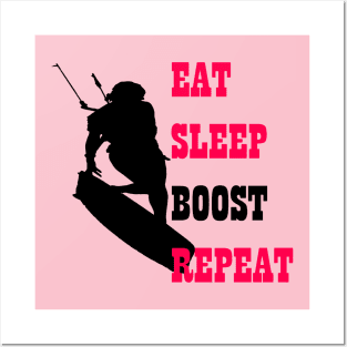 Kitesurfer Life Eat Sleep Boost Repeat Retro Style Posters and Art